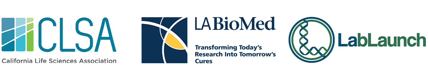 California Life Sciences Association, LABioMed, and LabLaunch logos