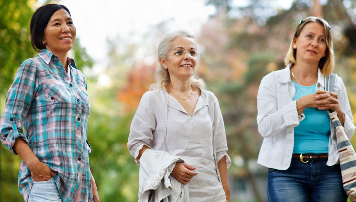 Three women of different ages and ethnicities