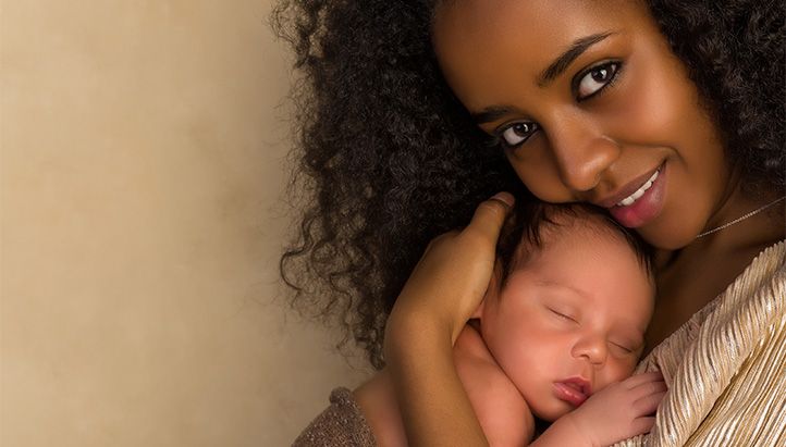 Mother holding baby