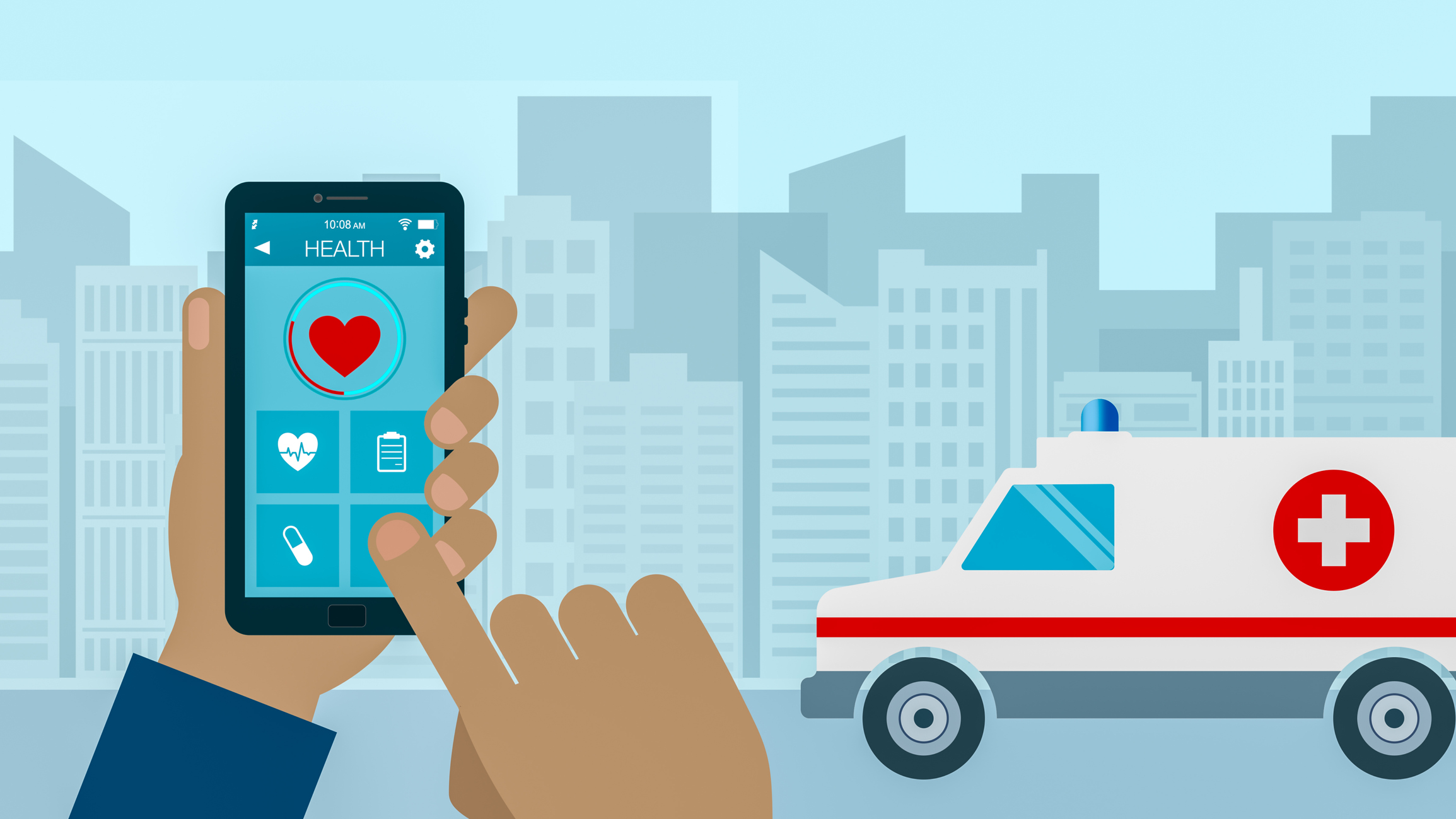 Mobile application dispatching emergency service